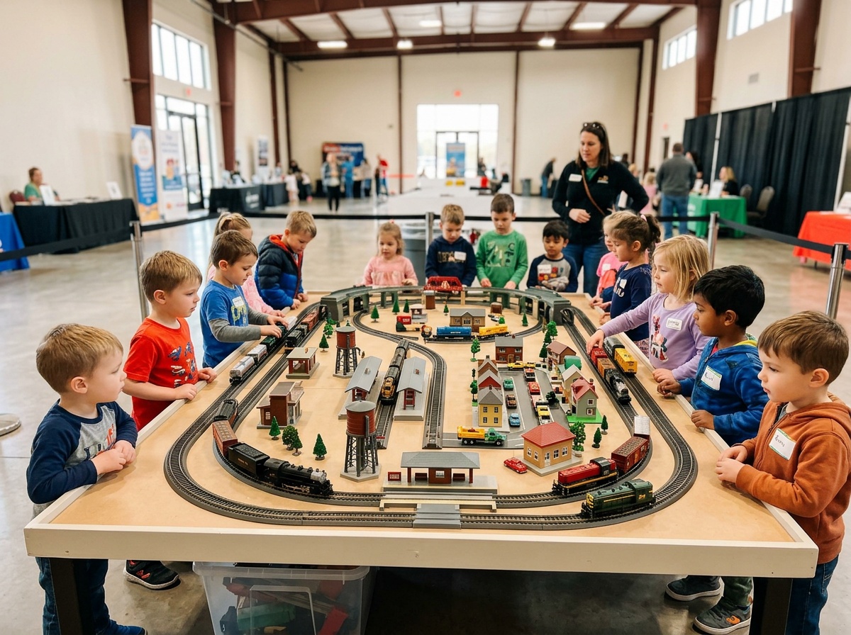 Location zone gare ferroviaire thématique - espace de jeu train